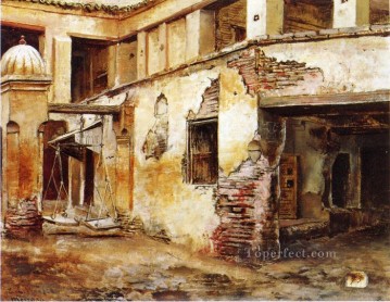 Patio en Marruecos Árabe Edwin Lord Weeks Pinturas al óleo